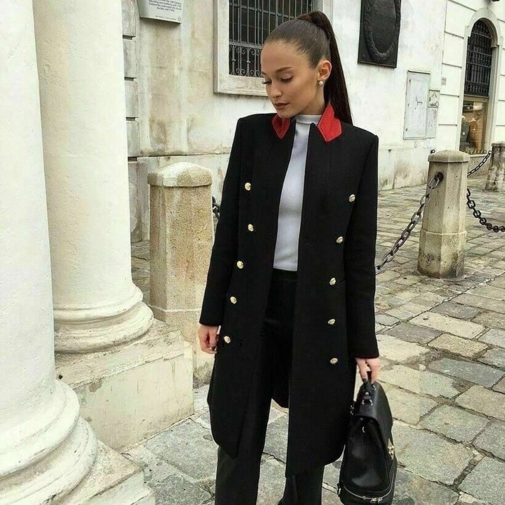Zara Double Breasted Military Coat